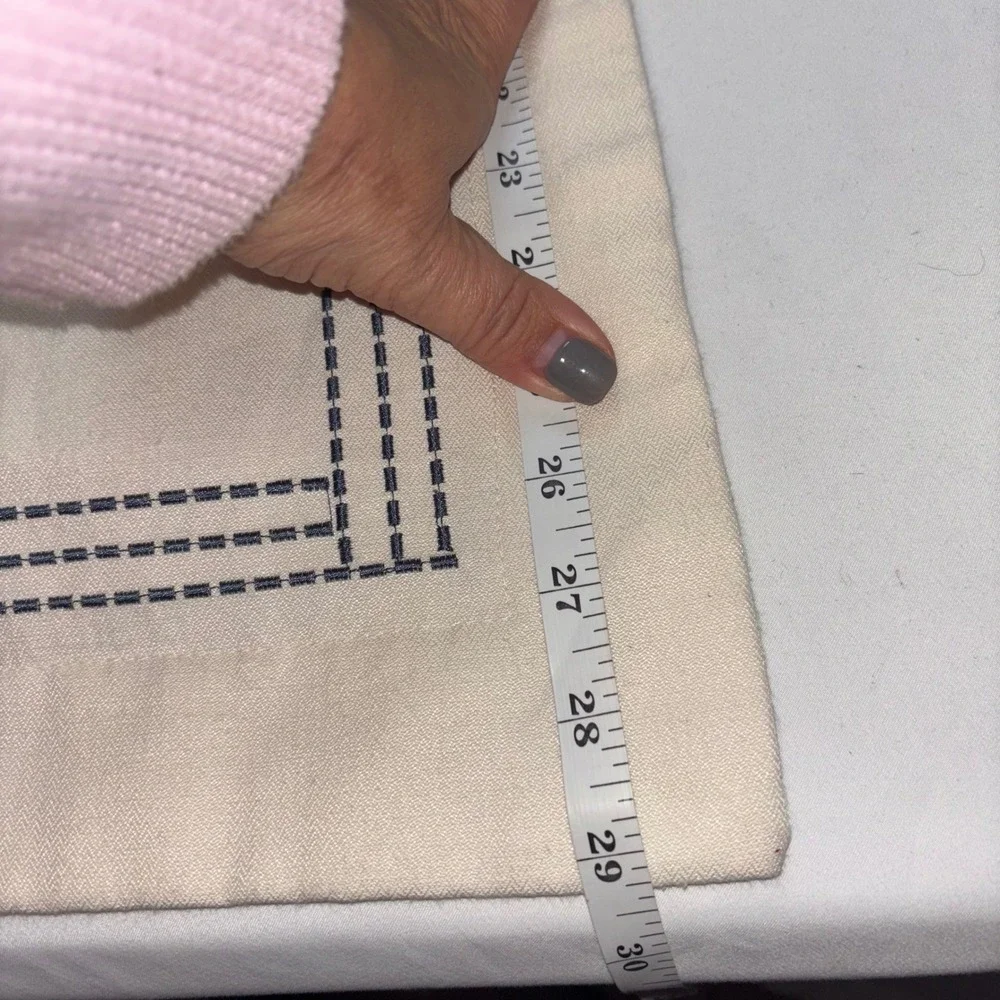 Madison Park Lot of 2‎ Pillow Shams Blue Stripe, Beige Button Closure-No Pillows